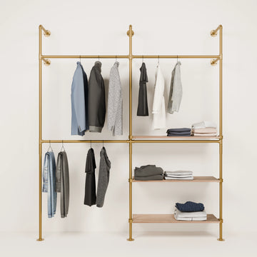 KIM DOUBLE 2 OAK – 3 shelves right | gold