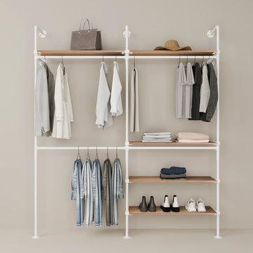 KIM DOUBLE 2 OAK – 5 shelves | white