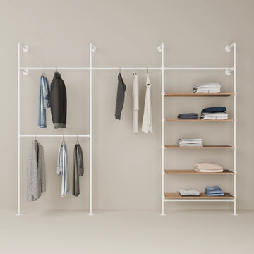 KIM DOUBLE 3 OAK – 5 shelves | white