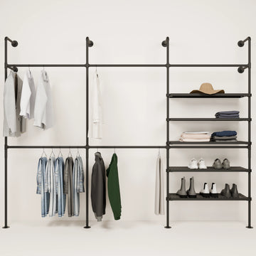 KIM DOUBLE 3 METAL – 5 shelves | Shelves with clothes rack