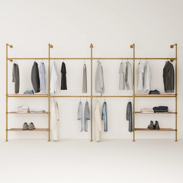 KIM DOUBLE 4 OAK – 5 shelves | gold