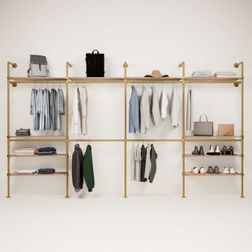 KIM DOUBLE 4 OAK – 10 top shelves | gold