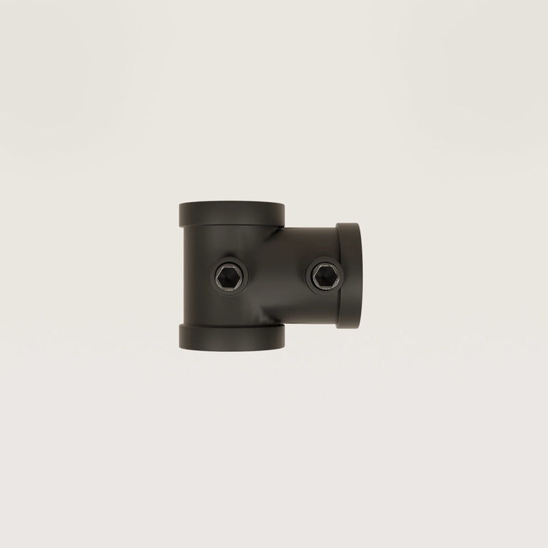 T Klemme in schwarz für DIY Rohrmöbel