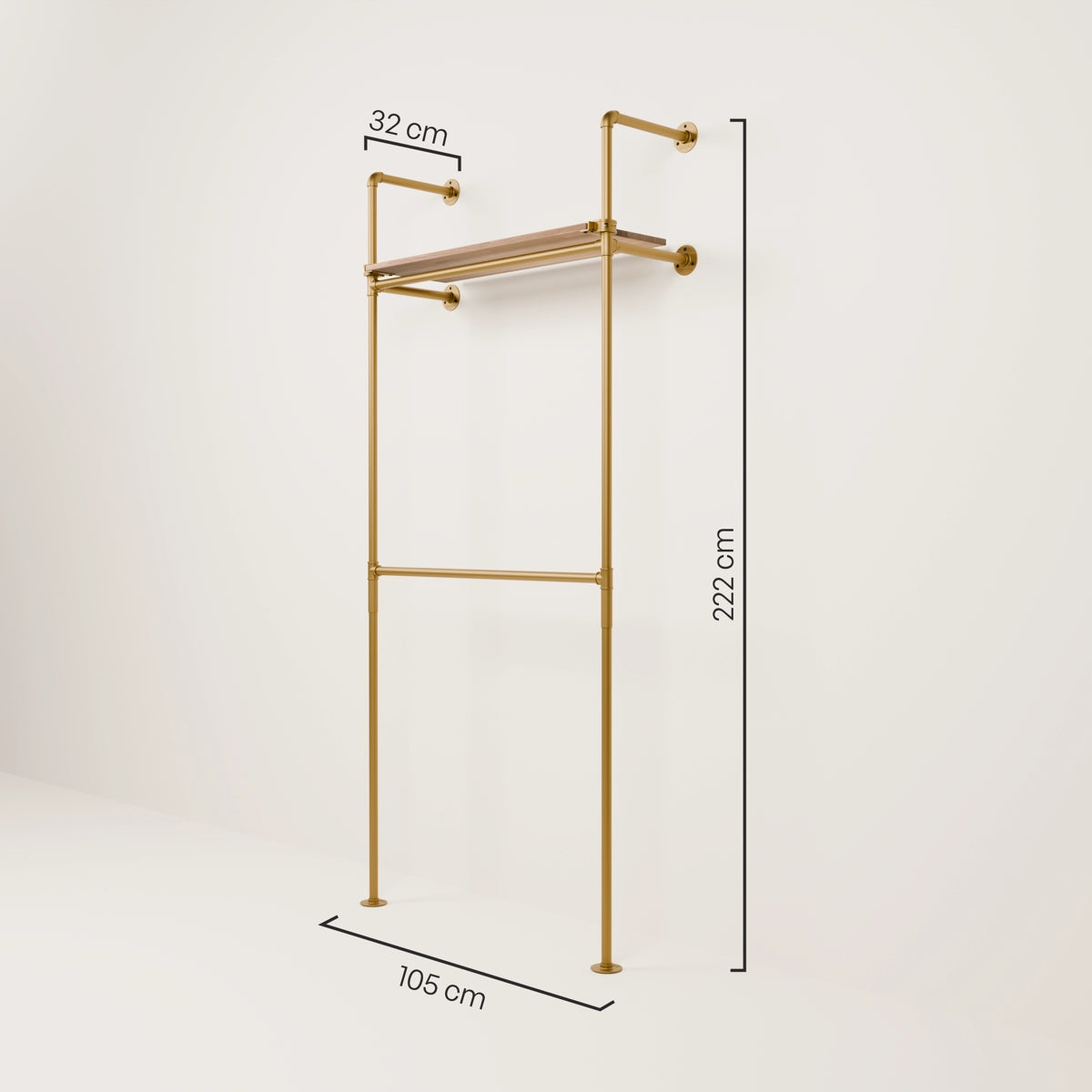 KIM DOUBLE 1 OAK – 1 shelf | gold