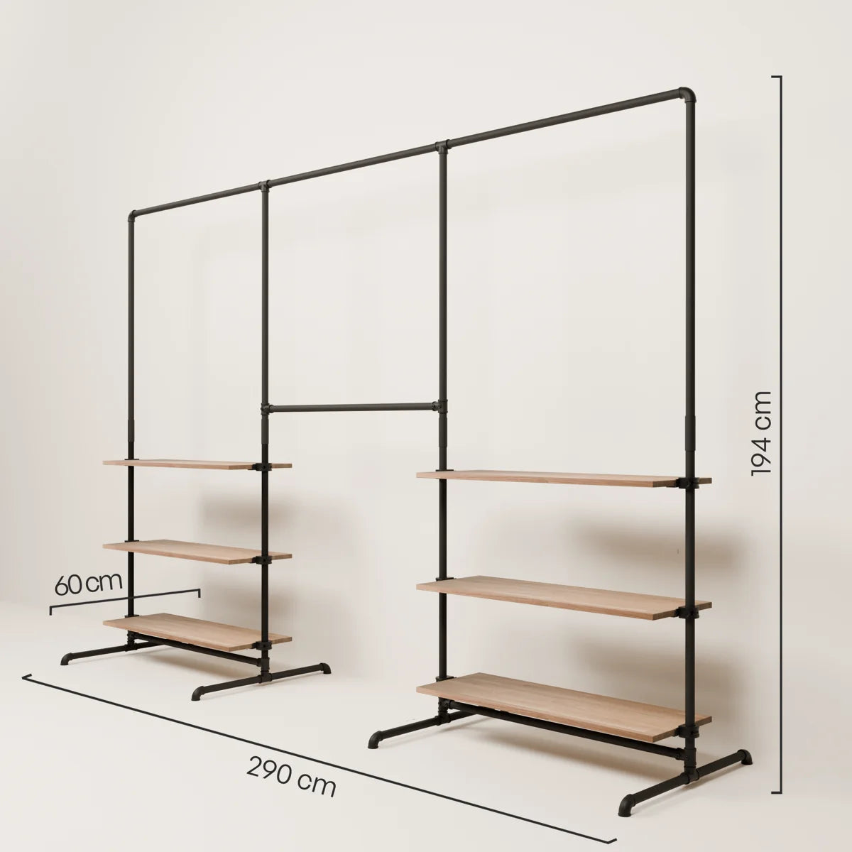 LAS 3 OAK – 6 shelves | Shelf with storage compartments