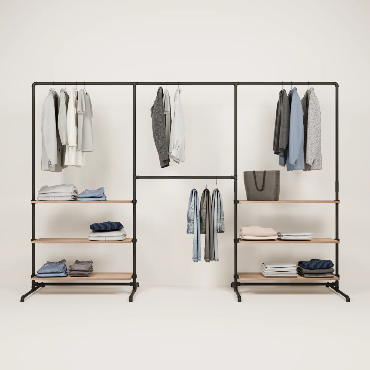 LAS 3 OAK – 6 shelves | Shelf with storage compartments