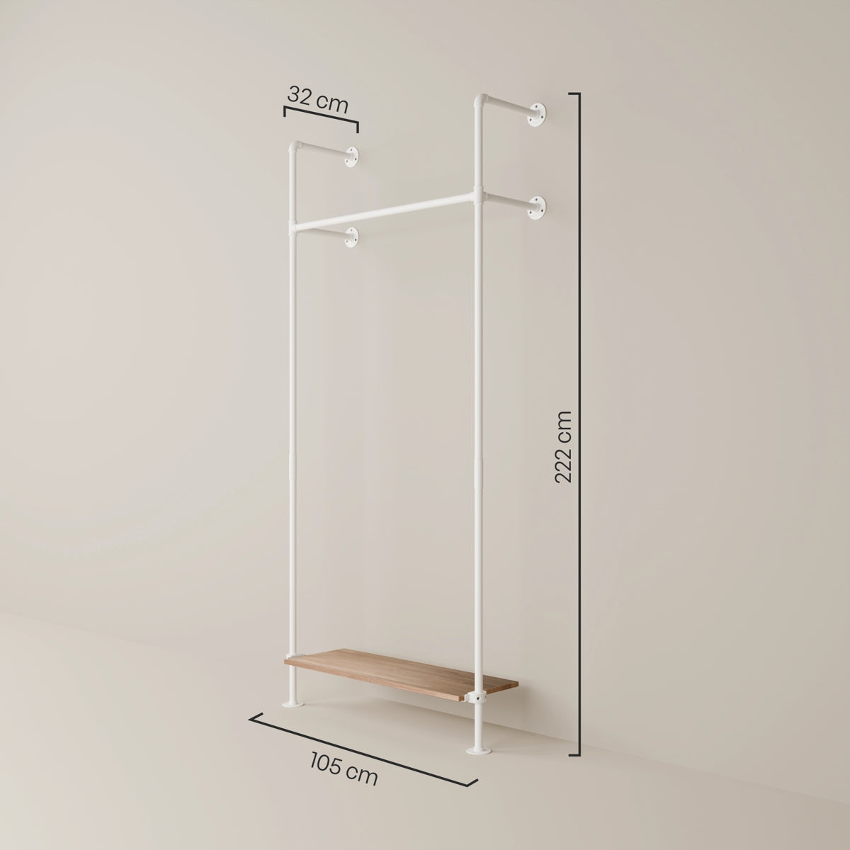 KIM 1 OAK – 1 bottom shelf | white