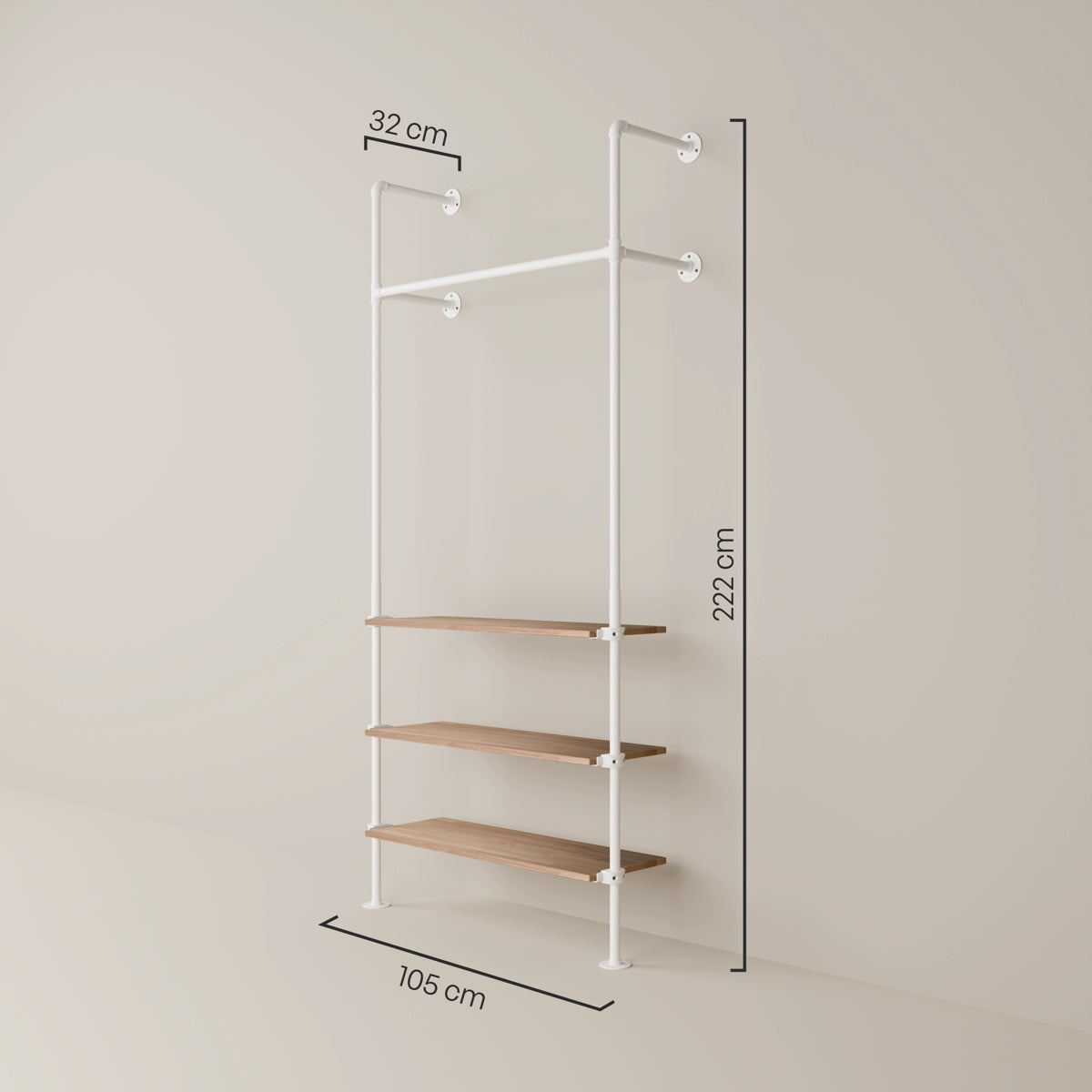 KIM 1 OAK – 3 shelves | white