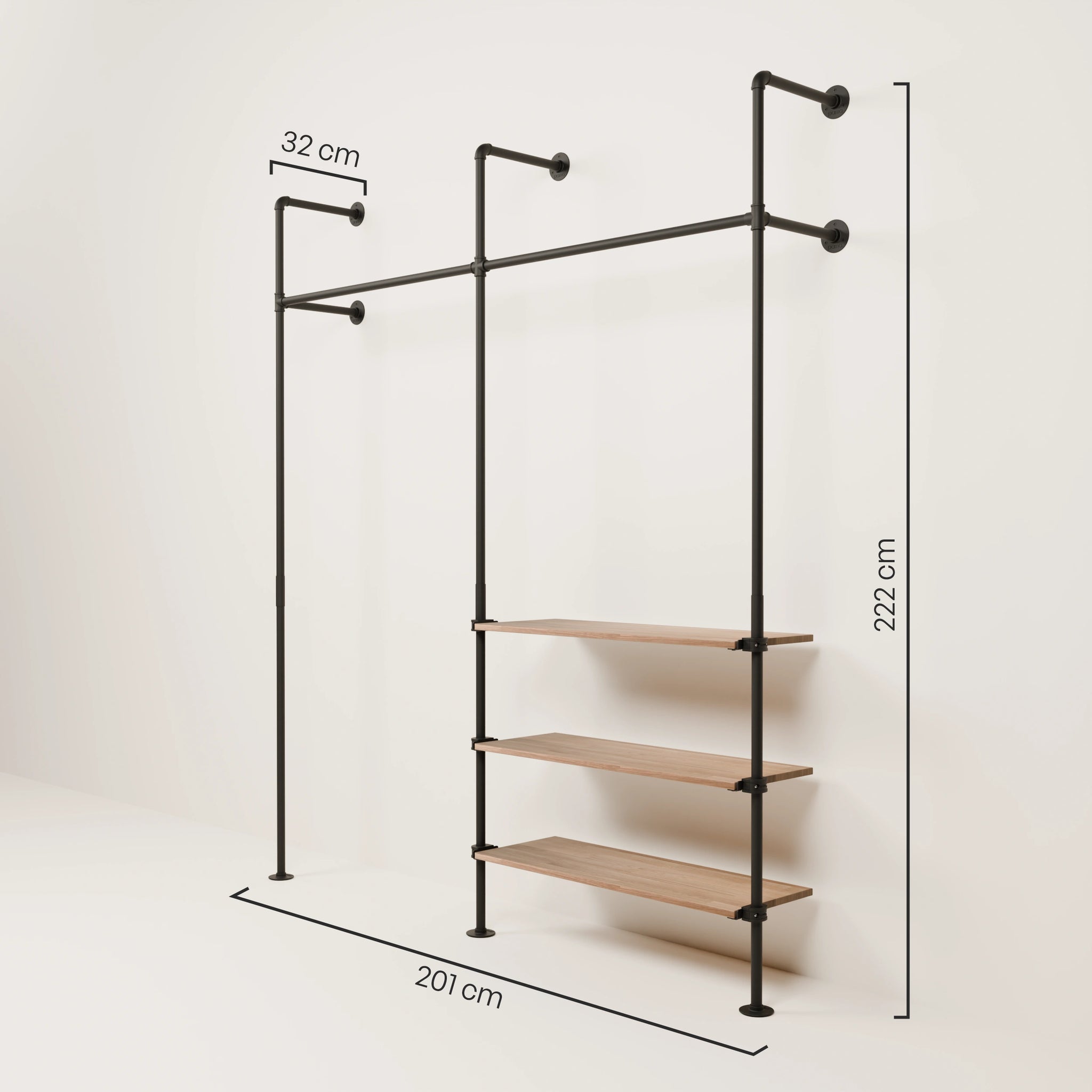 Maße Garderobe Metall Holz