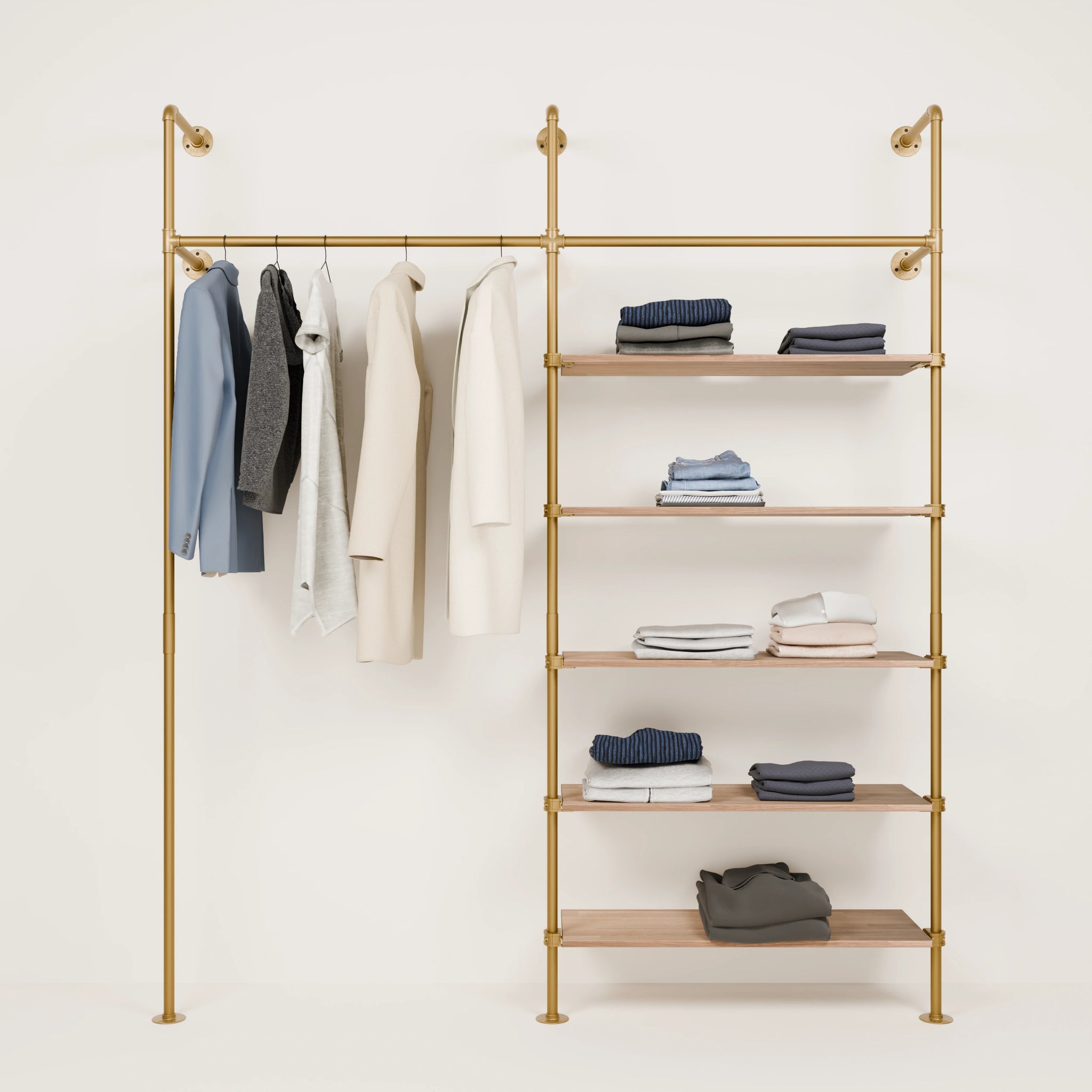KIM 2 OAK – 5 shelves | gold