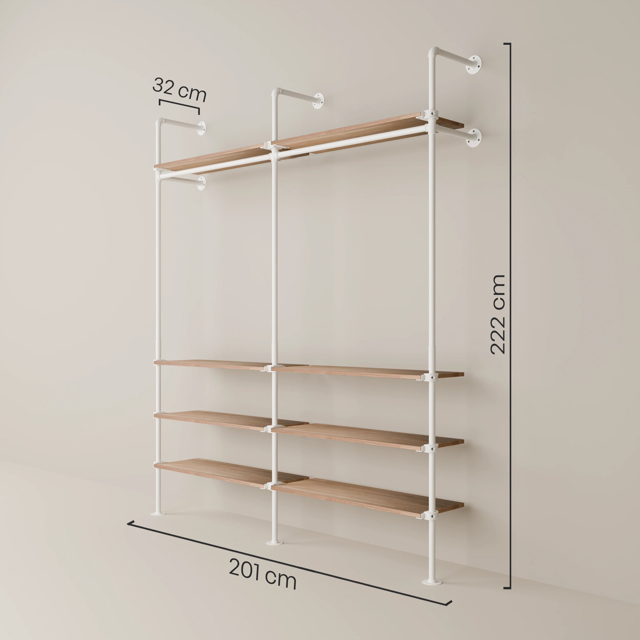KIM 2 OAK – 8 shelves | white