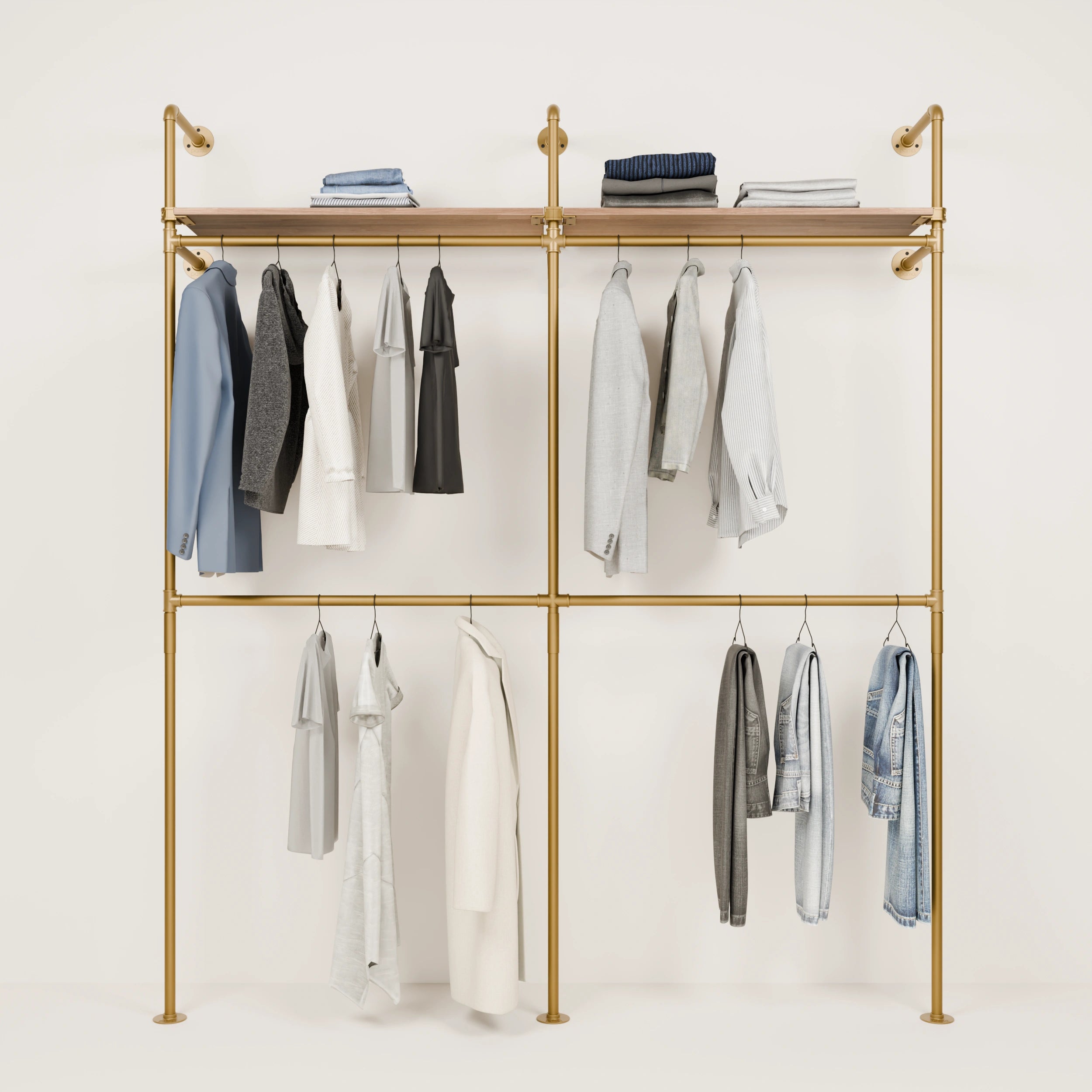 KIM DOUBLE 2 OAK –  2 top shelves | gold