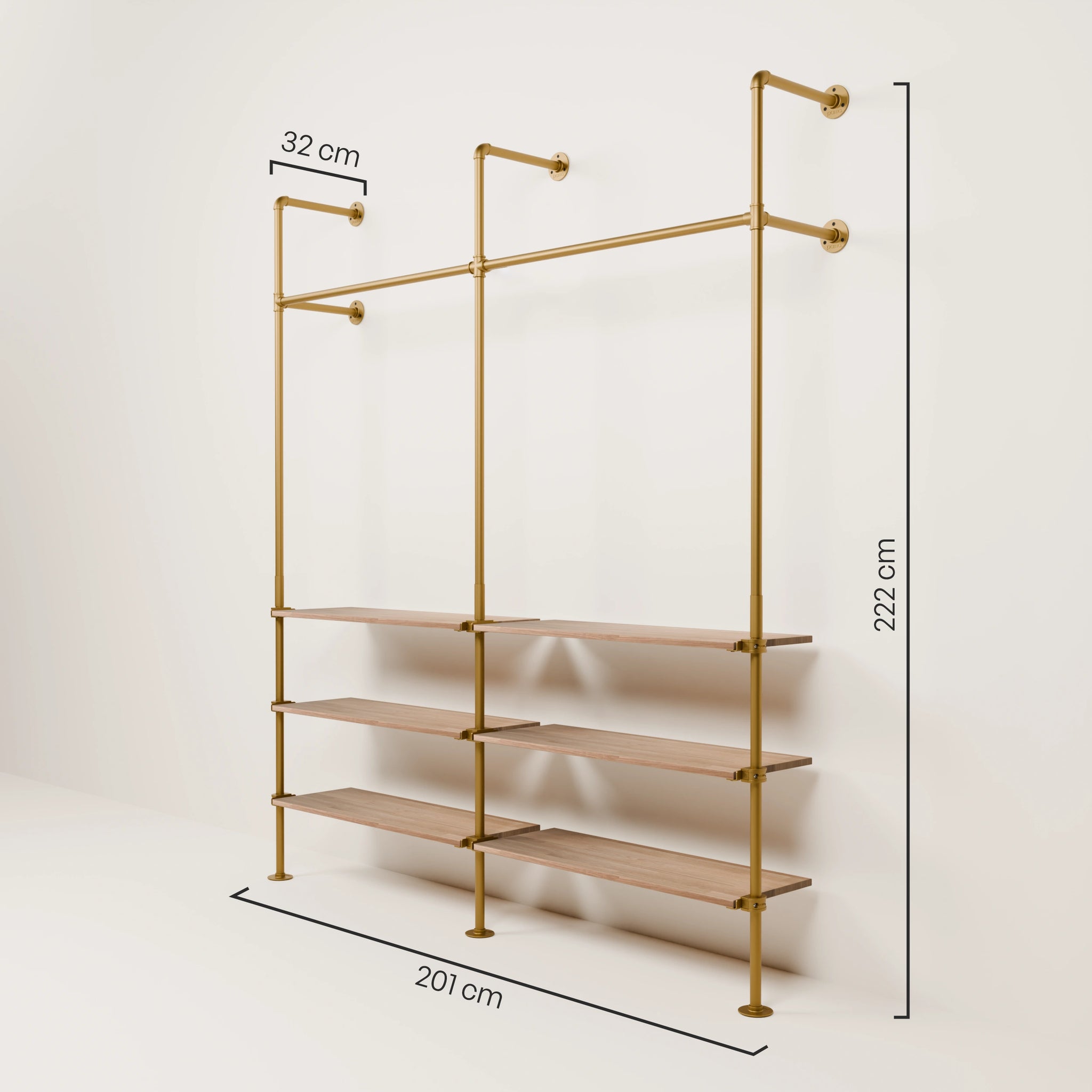 KIM 2 OAK – 6 shelves | gold