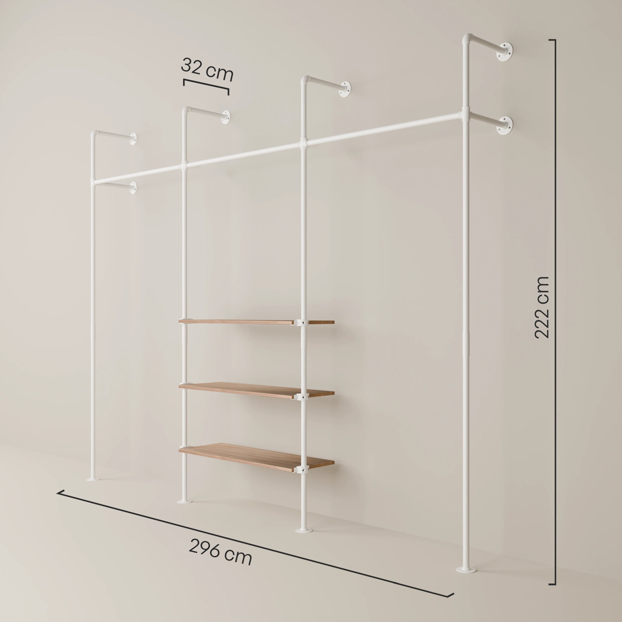 KIM 3 OAK – 3 shelves | white