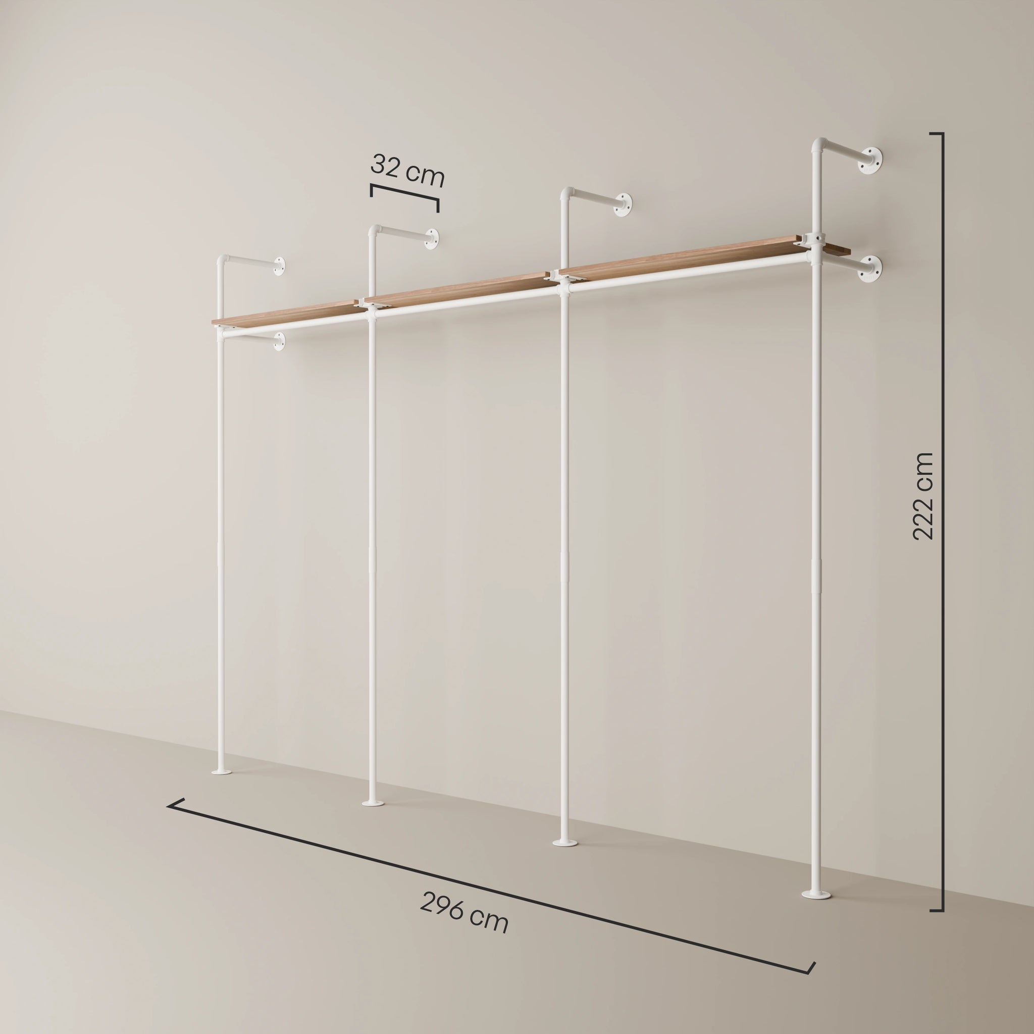 KIM 3 OAK – 3 top shelves | white