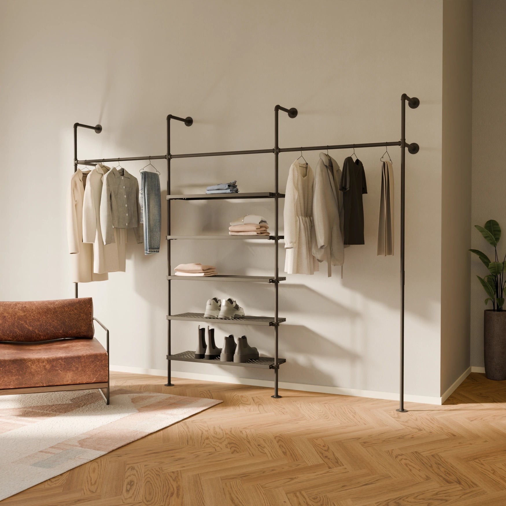 KIM 3 METAL 5 Kleiderschrank offen pamo