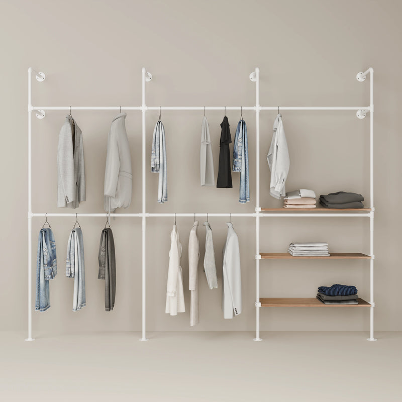KIM DOUBLE 3 OAK – 3 shelves on the right | white