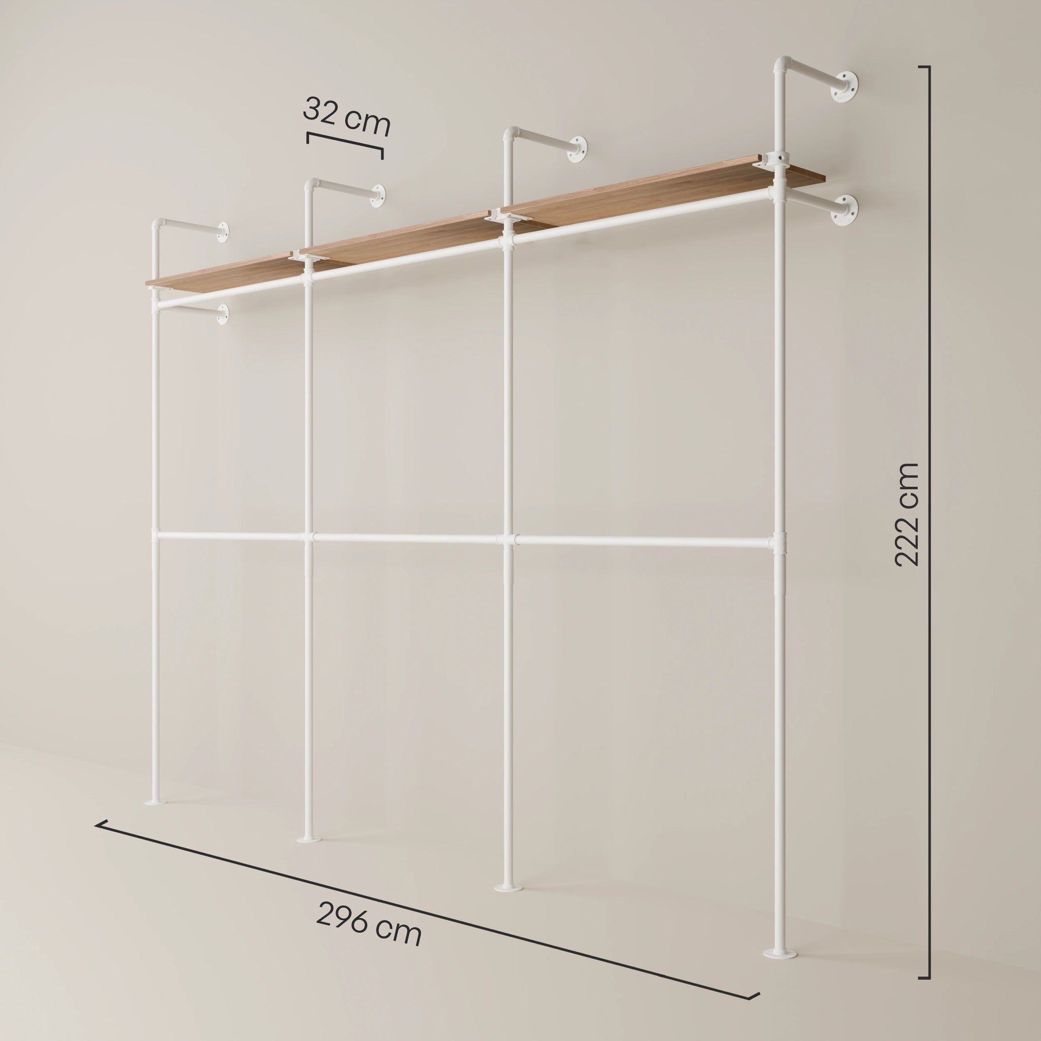 KIM DOUBLE 3 OAK – 3 top shelves | white