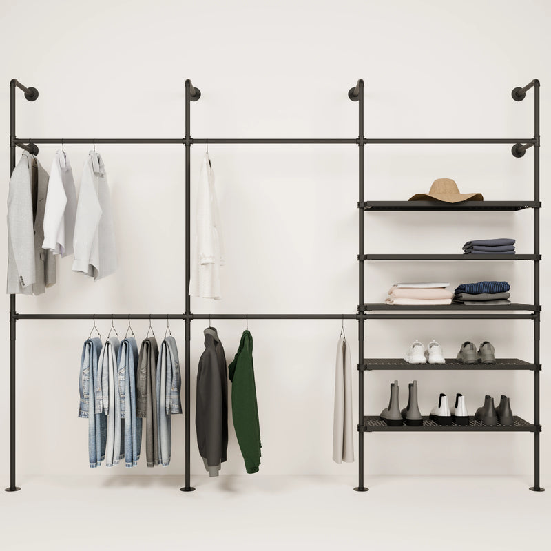 KIM DOUBLE 3 METAL – 5 shelves | Shelves with clothes rack