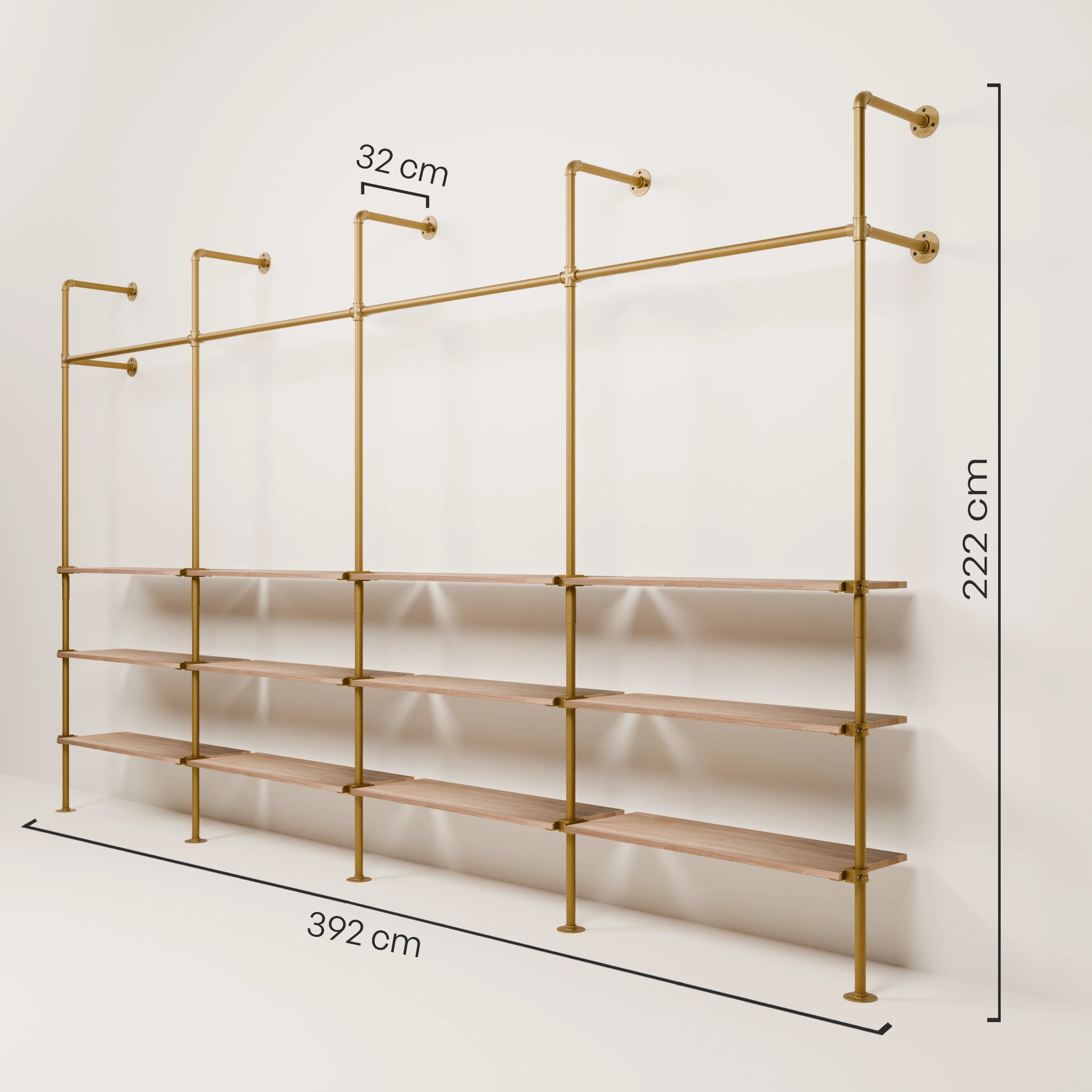 KIM 4 OAK – 12 shelves | gold