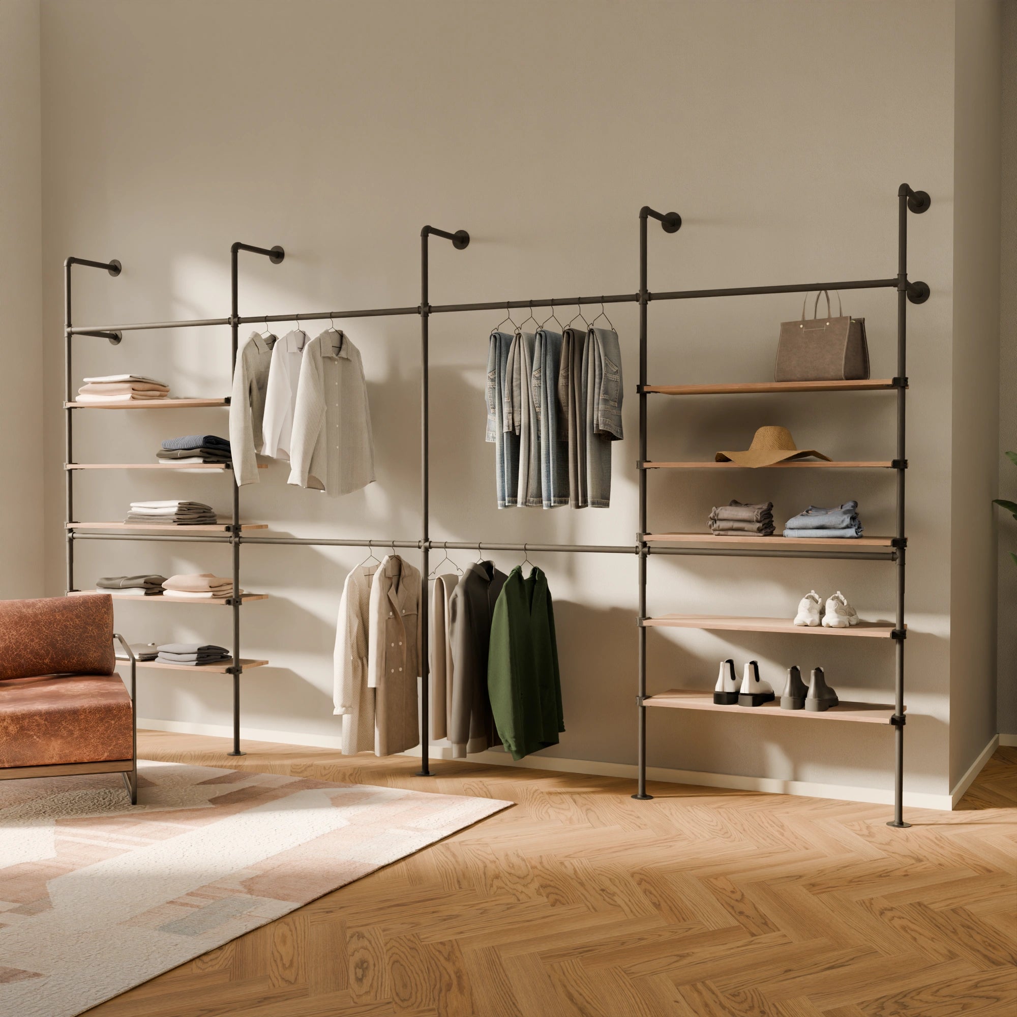 KIM DOUBLE 4 OAK –  10 shelves