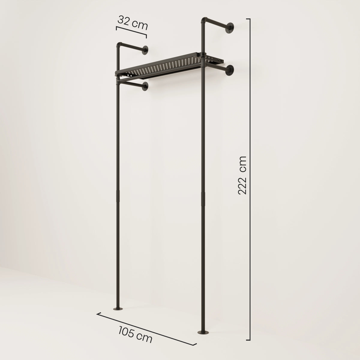 KIM 1 METAL – Shelf with clothing rack