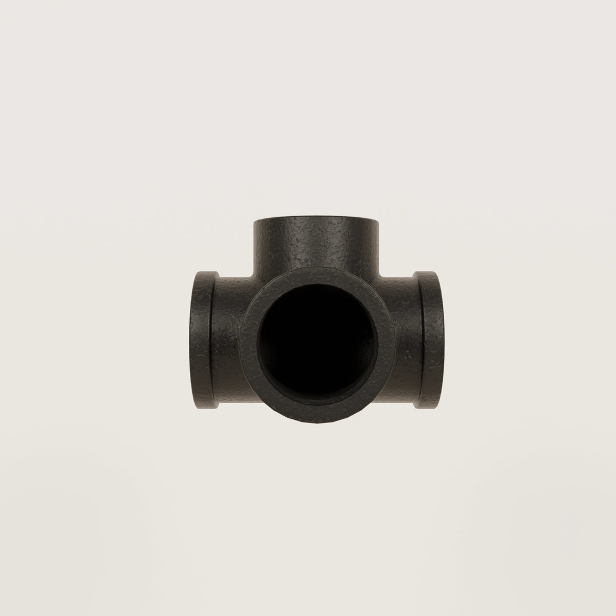Lot Of 5 Black Iron 1/2 Inch Cross 4-Way Tee Gas Pipe Fittings - Threaded Plumbing Connectors