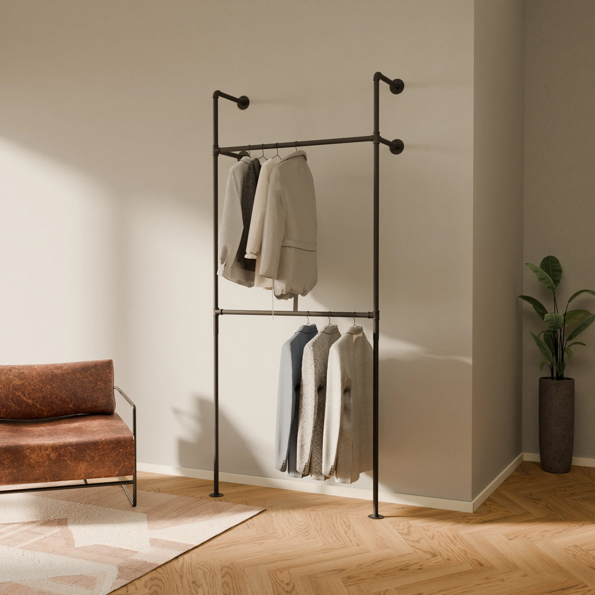 Garderobenstange Wand für Kleiderschrank Stange von pamo
