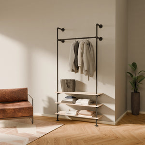 Industrial Garderobe von pamo mit Kleiderstange Holz