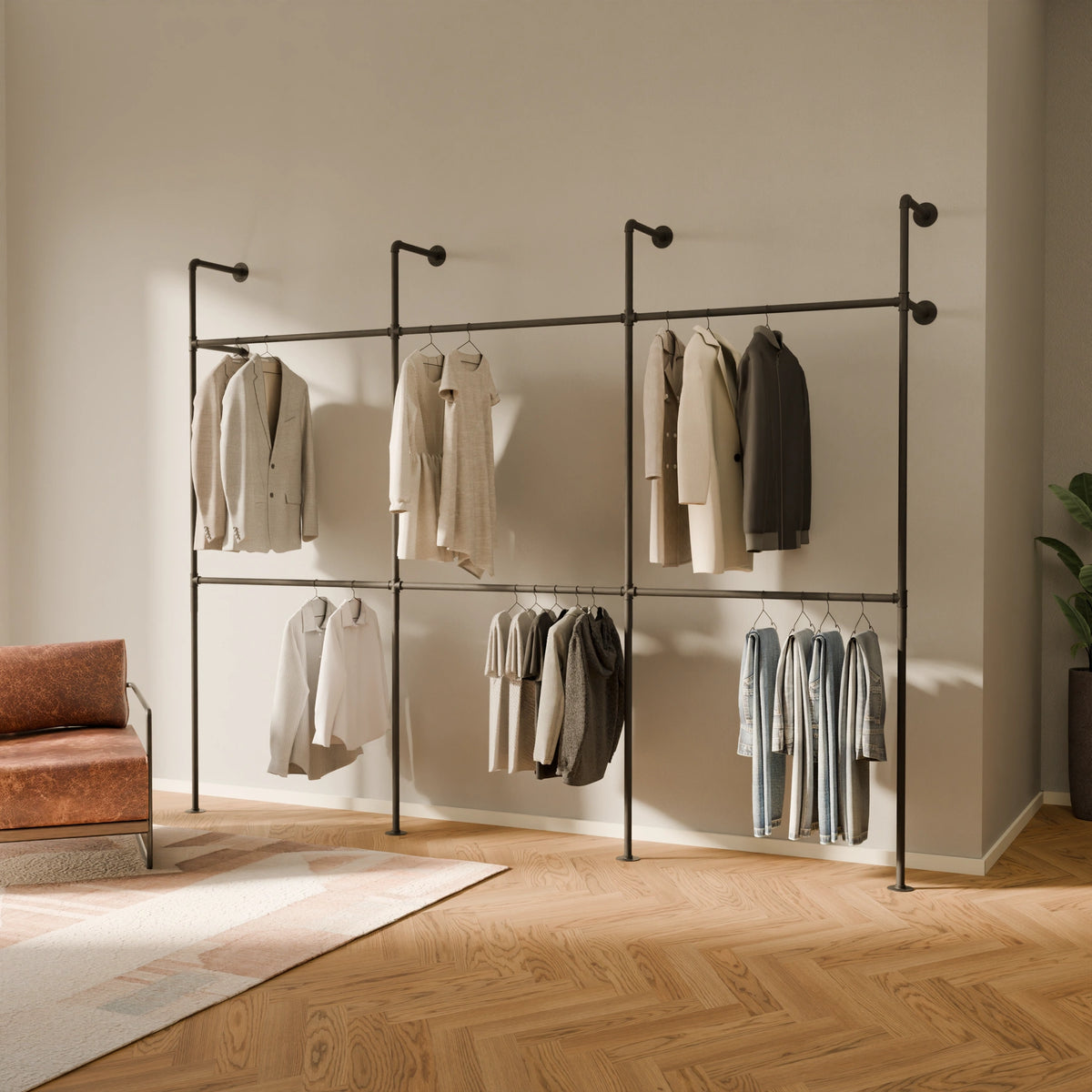 Wand Garderobenstange im Industrial Design