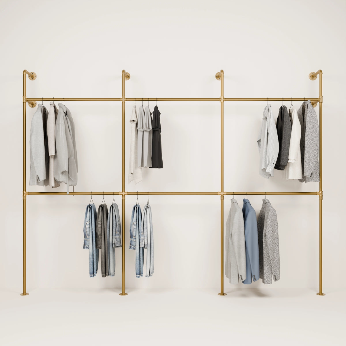 KIM III DOUBLE Gold Gold garment rack pamo. design