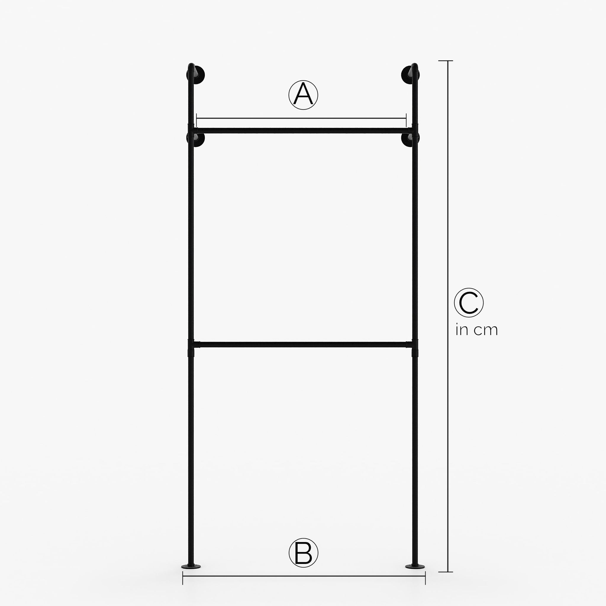 KIM I Double – Custom-made | Wardrobe Industrial | industrial design | black tubes