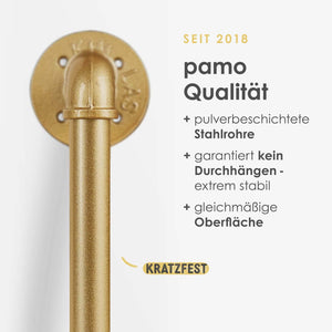 Pulverbeschichtung Wandgarderobe gold