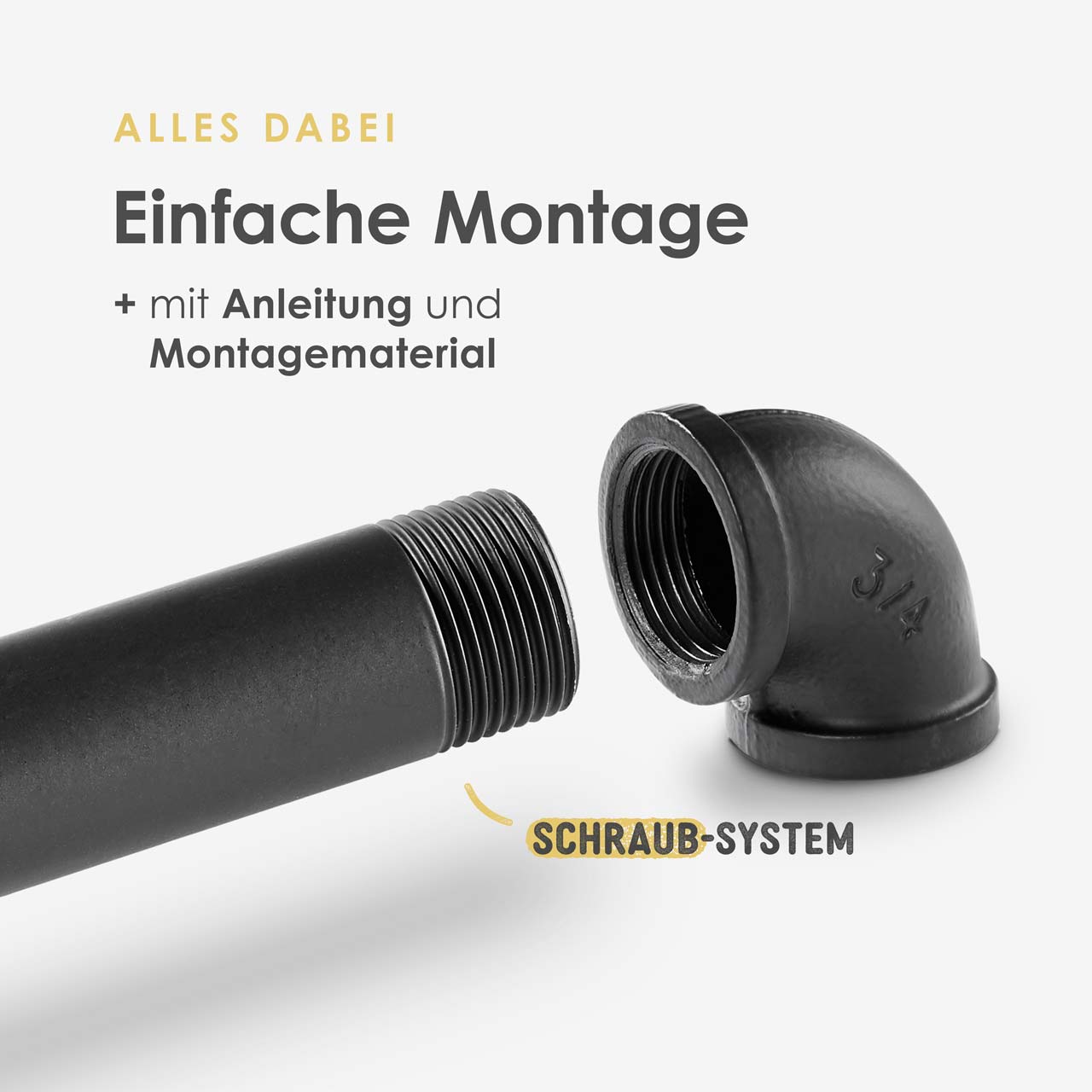 Wand Garderobenstange aus Rohren